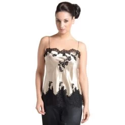 Seiden-Longtop JARDIN 100% Seide Von Marjolaine 15 Seiden-Longtop JARDIN 100% Seide Von Marjolaine -Modische Unterwäsche seidentop jardin beige schwarz marjolaine 1