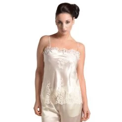 Seiden-Longtop JARDIN Von Marjolaine 16 Seiden-Longtop JARDIN Von Marjolaine -Modische Unterwäsche seidentop jardin champagner weiss marjolaine