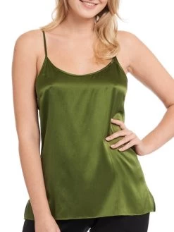 Seidentop SEDUZIONE DI SETA Von Gattina Satin -Modische Unterwäsche seidentop moosgruen 381480 seduzione di seta gattina 1 1