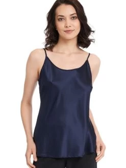Seidentop SEDUZIONE DI SETA Von Gattina Satin -Modische Unterwäsche seidentop navy dunkelblau 381480 seduzione di seta gattina 1 1