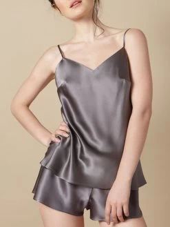 Seidentop 100% Seide ODON Elegant Von Marjolaine 34 Seidentop 100% Seide ODON Elegant Von Marjolaine -Modische Unterwäsche seidentop odon dunkelgrau marjolaine 1 3 1 1