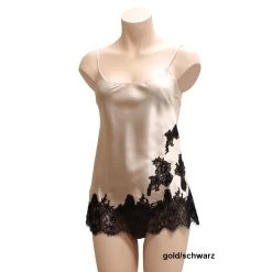 Seidentop STARSHINE Schwarz Oder Gold Spitze Von Gattina -Modische Unterwäsche seidentop star shine gold schwarz gattina dessous f 5