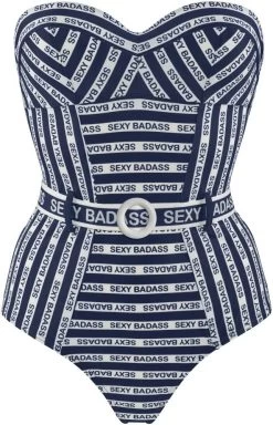 Badeanzug SEXY BADASS Blau-weiss Von Marlies Dekkers 11 Badeanzug SEXY BADASS Blau-weiss Von Marlies Dekkers -Modische Unterwäsche sexy badass badeanzug blau weiss 35024 b 2 marlies dekkers 3