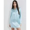 Stretchseide Kurzes Sleepshirt SLOANE STREET Exclusiv Eva B. Bitzer -Modische Unterwäsche sleepshirt kurz crystal blue 27319279 sloan street eva b bitzer