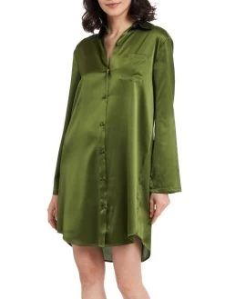 Seide Sleepshirt SEDUZIONE DI SETA Fein Von Gattina -Modische Unterwäsche sleepshirt seide 381453 khaki gattina 1 1 1 1