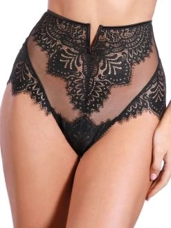High Waist Brazilian Slip BLACK SWAN Von Prelude Milano -Modische Unterwäsche slip brazilian high waist schwarz yd281 black swan prelude
