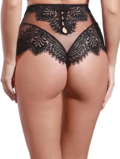 High Waist Brazilian Slip BLACK SWAN Von Prelude Milano -Modische Unterwäsche slip brazilian high waist schwarz yd281 black swan prelude 3