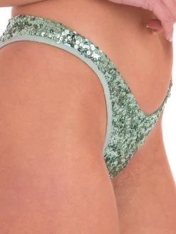 Triangel-Bikini PAILLETTES Minzgrün Von Pin-Up Stars -Modische Unterwäsche slip bikini pb030sg gruen pailletten pin up stars 5