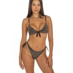 Bügel-Bikini MIRROR RHOMBUS Schwarz Gold Von Pin-Up Stars