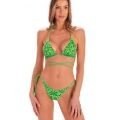 Triangel-Bikini MACULATO Grün-lurex Von Pin-Up Stars