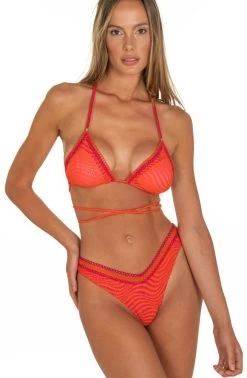Triangel-Bikini TRAFORATA Orange-pink Von Pin-Up Stars -Modische Unterwäsche slip bikini pb152sg orange pin up stars