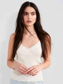 70% Seide 30% Baumwolle Träger-Top RIPP Von Eva B. Bitzer -Modische Unterwäsche spaghetti top champagner 27338213 jersey rip eva b bitzer 1 7