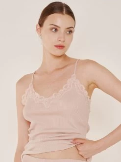 70% Seide 30% Baumwolle Träger-Top RIPP Von Eva B. Bitzer -Modische Unterwäsche spaghetti top rosecloud 27338213 jersey rip eva b bitzer 1 7 1 1