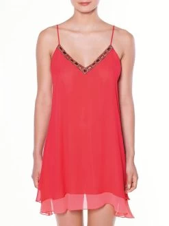 Strandkleid CAPRI ICONIC Rot Von Luna Di Seta -Modische Unterwäsche strandkleid iconic lca1008 rot luna di seta 1