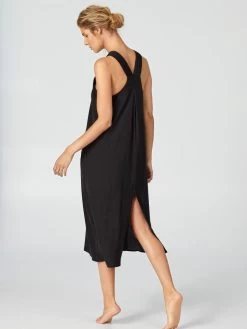 Strandkleid Lang APRIL BLOOMS Schwarz Von Donna Karan Sleepwear -Modische Unterwäsche strandkleid schwarz di366999 donna karan 2 1
