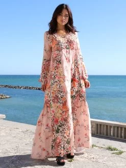 Seidenbatist Strandkleid FANTASIA ROSA Von Laetitia Beachwear -Modische Unterwäsche strandkleid seidenbatist rosa g142 laetitia beachwear