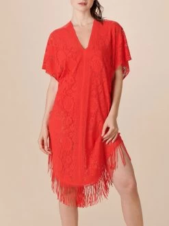 Spitze Strandtunika JESSE 20 Einfarbig Von Pain De Sucre -Modische Unterwäsche strandtunika jesse spitze leuchtend rot pain de sucre 1 1