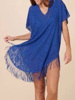 Spitze Strandtunika JESSE 20 Einfarbig Von Pain De Sucre -Modische Unterwäsche strandtunika jesse spitze royalblau pain de sucre 1 1