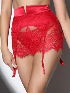 Strapsgürtel Spitze BLACK SWAN Von Prelude Milano -Modische Unterwäsche strapsguertel rot yj286 black swan prelude 2