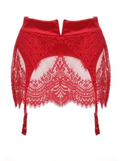 Strapsgürtel Spitze BLACK SWAN Von Prelude Milano -Modische Unterwäsche strapsguertel spitze yj286 rot black swan prelude milano 2