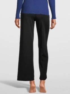 Merino Wolle-Seide LOUNGEWEAR HOSE Von Oscalito -Modische Unterwäsche strickhose wolle seide schwarz 5681 oscalito 5