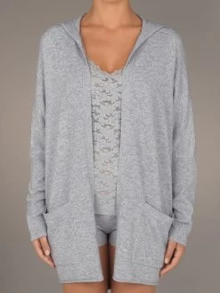 Wolle Kaschmir Kapuzen-Cardigan GRACE 96 Von Pain De Sucre Suggest -Modische Unterwäsche strickjacke grace grau suggest by pain de sucre