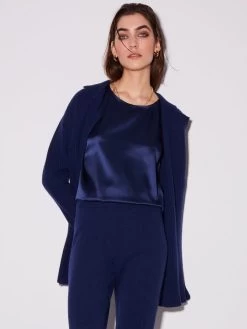 Strickjacke WOLLMIX Mit Knöpfen Von Chiara Fiorini -Modische Unterwäsche strickjacke wollmix blu cf1338 chiara fiorini