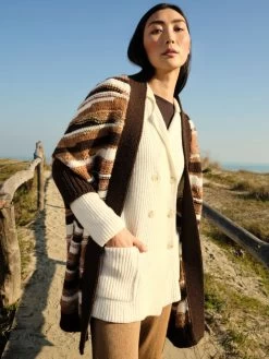 Strickjacke WOLLMIX Mit Knöpfen Von Chiara Fiorini -Modische Unterwäsche strickjacke wollmix panna cf1338 chiara fiorini 2