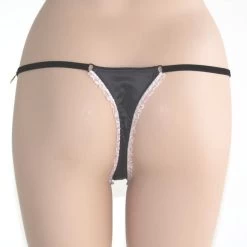 Satin-String DIAMOR -Modische Unterwäsche string grau rosa diamor 4019d108 rueckseite