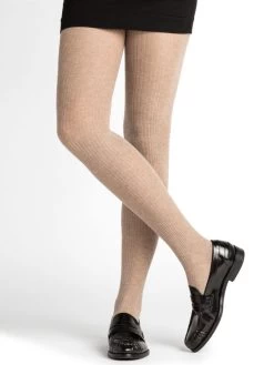 Ripp-Strumpfhose CASHMERE SILK Mit Baumwolle Von Bleuforêt -Modische Unterwäsche strumpfhose baumwolle kaschmir seide rippstrick 3210 beige bleuforet 2