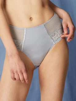 MAISON LEJABY Hoher Slip Mit Spitze GABY Von Maisonlejaby -Modische Unterwäsche taillenslip perlgrau 13864 gaby maison lejaby 1