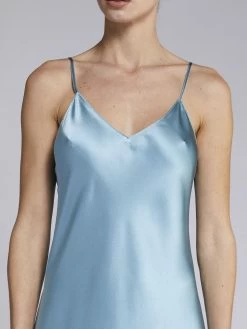Seidentop CARLA 100% Seide Uni Von Vivis 21 Seidentop CARLA 100% Seide Uni Von Vivis -Modische Unterwäsche top blau vivis 2 2
