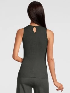 Merinowolle-Seide Trägertop Mit Glitzer Gerippt Von Oscalito -Modische Unterwäsche top lurex spitze gruen 6660 oscalito 2