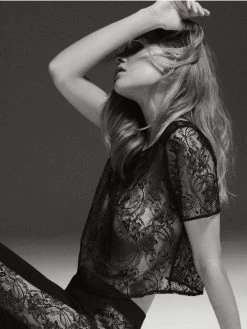 Spitzentop LAZY DAYS Mit Kurzen Ärmeln Von Aubade -Modische Unterwäsche top schwarz rl48 lazy days aubade