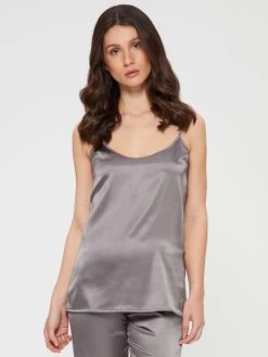 Seidentop SETA No. 6 Uni Von Chiara Fiorini 29 Seidentop SETA No. 6 Uni Von Chiara Fiorini -Modische Unterwäsche top seide dunkelgrau gc184 chiara fiorini 1