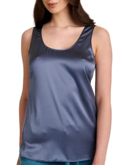 Seide Camisole Top SEDUZIONE DI SETA Uni Von Gattina -Modische Unterwäsche top stonegrey 381486 seducione di seta gattina 4 2