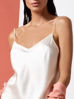 Seidentop CARLA 100% Seide Uni Von Vivis 26 Seidentop CARLA 100% Seide Uni Von Vivis -Modische Unterwäsche top weiss vivis 2 1