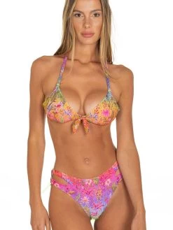 Bügel-Bikini RAINBOW FLOWERS Pink-bunt Von Pin-Up Stars 11 Bügel-Bikini RAINBOW FLOWERS Pink-bunt Von Pin-Up Stars -Modische Unterwäsche triangel bikini lila pb051m c099 pin up stars