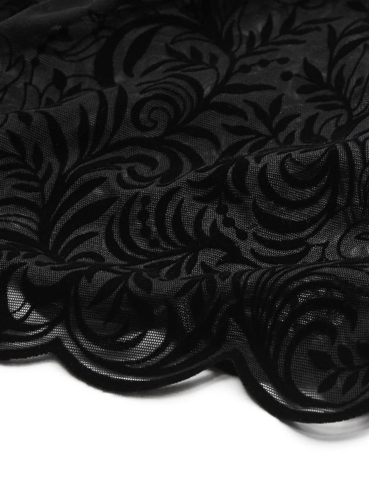 Langarm-Body ARABESQUE Tüll Schwarz Von Cadolle 9 Langarm-Body ARABESQUE Tüll Schwarz Von Cadolle – Bild 7