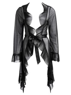 Morgenmantel Mit Rüschen FABIANA Schwarz Von Escora -Modische Unterwäsche tuell morgenmantel fabiana 1673 e255 escora 1