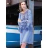 Tunika Sommerkleid Mit Stickerei PERVINCA Blaulila Von Chiara Fiorini -Modische Unterwäsche tunika blau cf1701 chiara fiorini