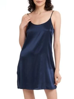 Seidenunterkleid Stretchseide SEDUZIONE DI SETA Von Gattina -Modische Unterwäsche unterkleid seide navy dunkelblau 381400 seduzione di seta gattina 1
