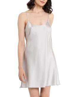 Seidenunterkleid Stretchseide SEDUZIONE DI SETA Von Gattina -Modische Unterwäsche unterkleid seide silber 381400 seduzione di seta gattina 1