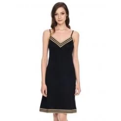 Wirkseide Nighty TESSA Schwarz-gold Von Gattina