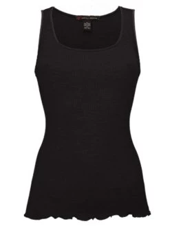 Merinowolle-Seide CAMISOLE TOP Gerippt Von Artimaglia -Modische Unterwäsche wolle seide camisole 43902 schwarz artimaglia 2
