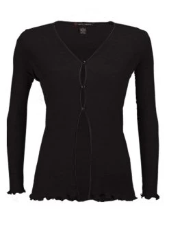 Merinowolle-Seide CARDIGAN Gerippt Von Artimaglia -Modische Unterwäsche wolle seide cardigan 43804 schwarz artimaglia 4 1