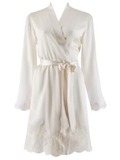 100% Seide Kimono TOI MON AMOUR Uni Farben Von Aubade -Modische Unterwäsche z kimono seide perlmut ms65 soie d amour aubade 1 3 1